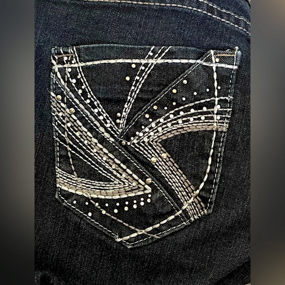 “SALT WORKS” NYC LADIES MID-RISE SKINNY EMBELLISHED JEAN WITH POCKETS, SIZE 4 - Picture 4 of 7